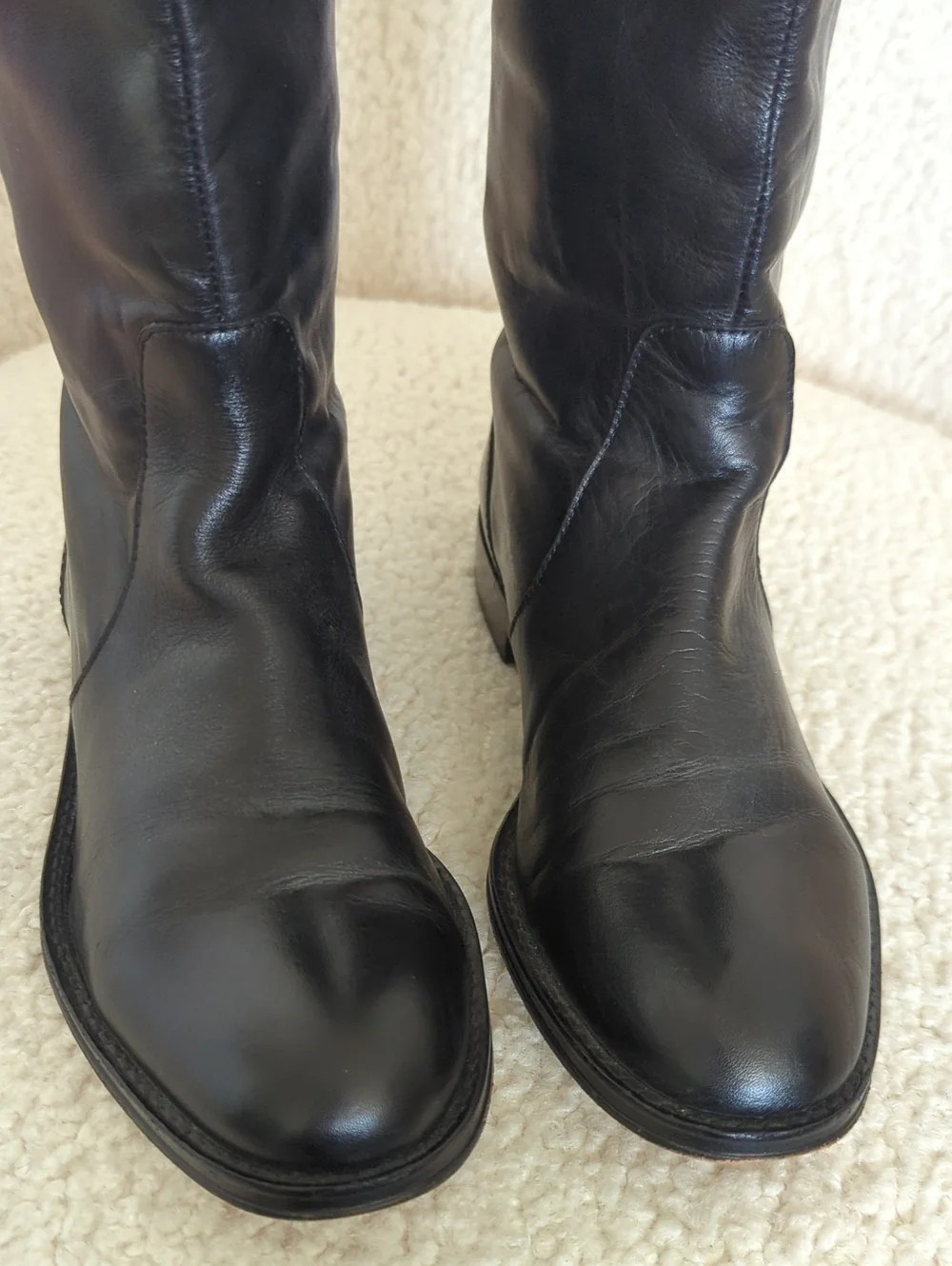 Coach Women's Cheyenne Leather Black Riding Boots | Size 7